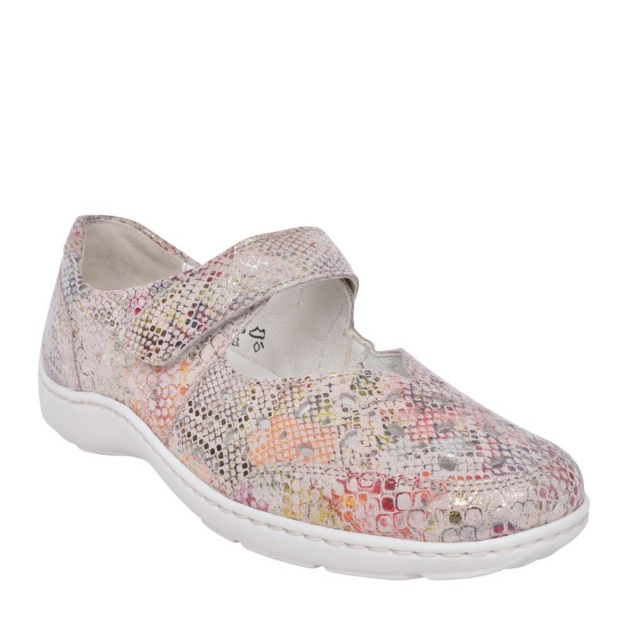 Ladies WALDLAUFER | Ladies 496325 Rose Henni H-Fit Velcro Shoe In Rose