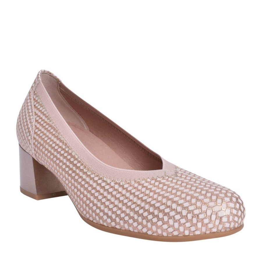 Ladies PITILLOS | Ladies 5090 Low Heel Court Shoe In Nude