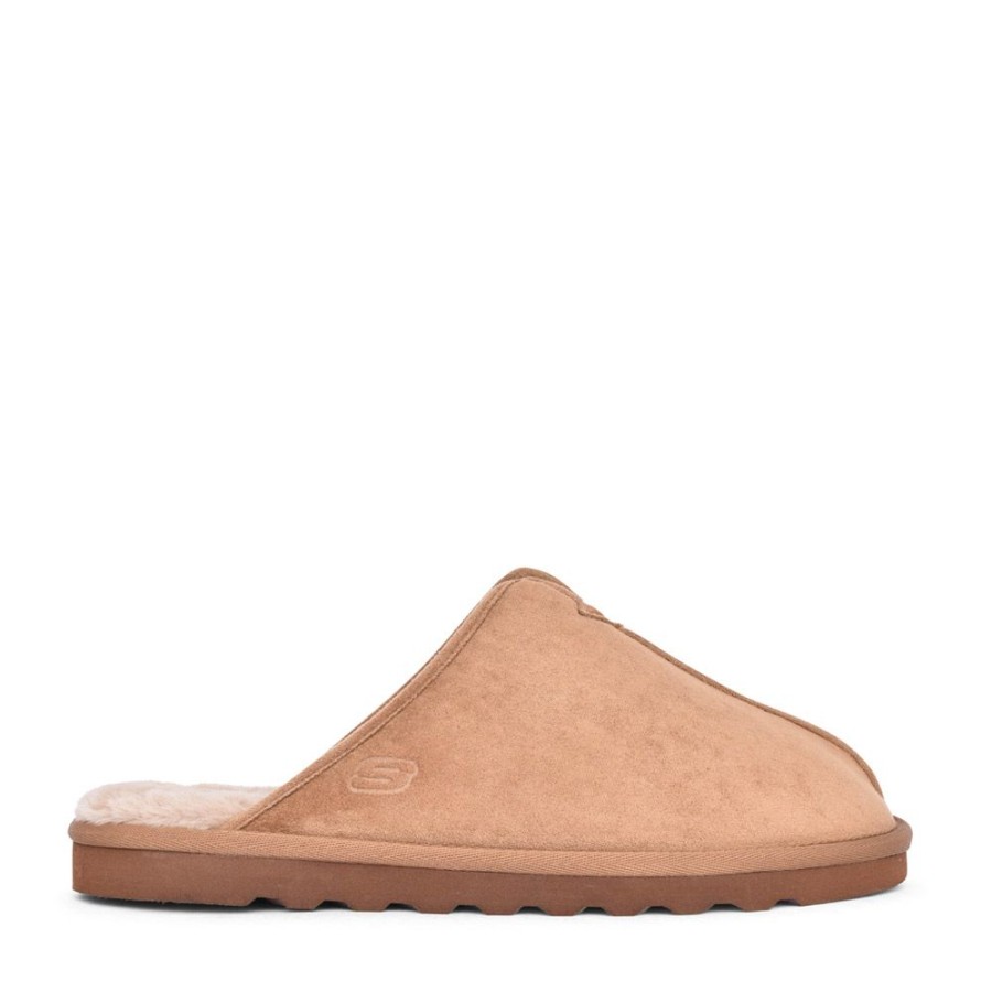Mens SKECHERS | Men'S 66094 Tenten Palco Mule Slipper In Tan