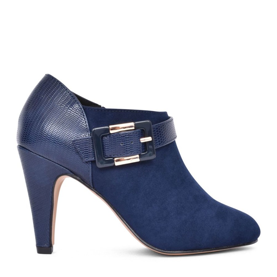 Ladies LOTUS | Ladies Platt Uls420 Medium Heel Shoe Boot In Navy