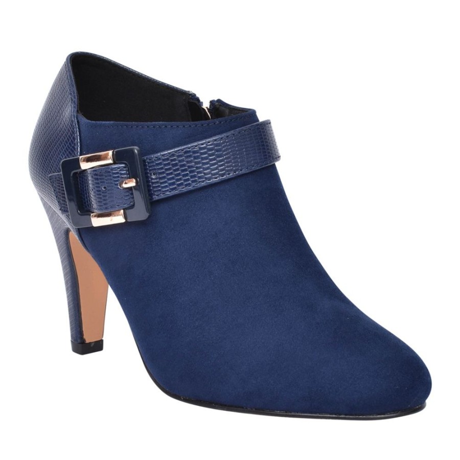 Ladies LOTUS | Ladies Platt Uls420 Medium Heel Shoe Boot In Navy