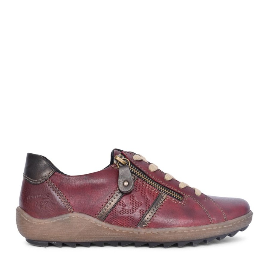Ladies REMONTE | Ladies R1426 Tex Laced Shoe In Burgandy