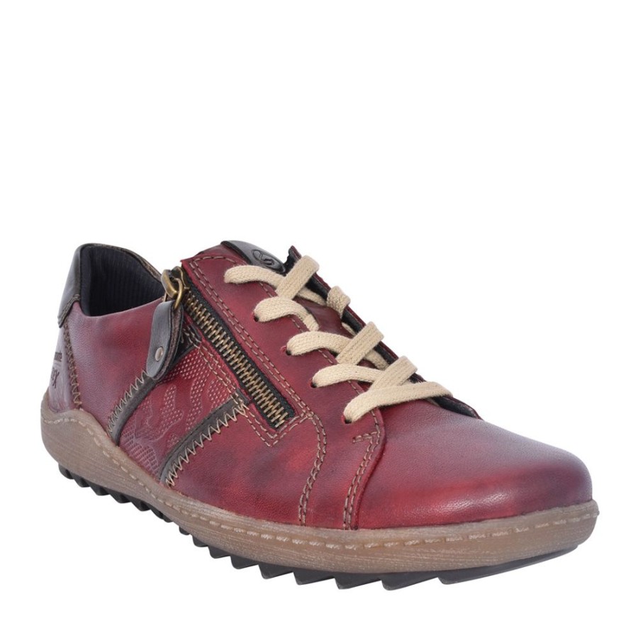 Ladies REMONTE | Ladies R1426 Tex Laced Shoe In Burgandy