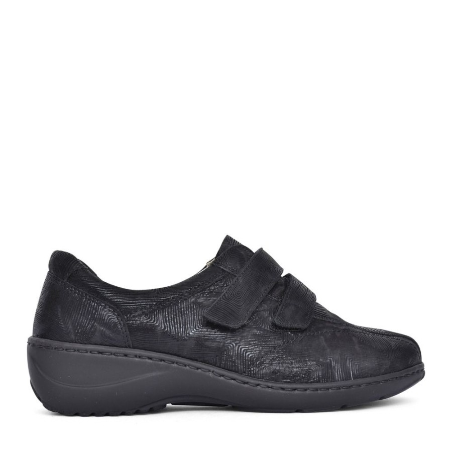 Ladies WALDLAUFER | Black Kya Velcro Shoe In Black