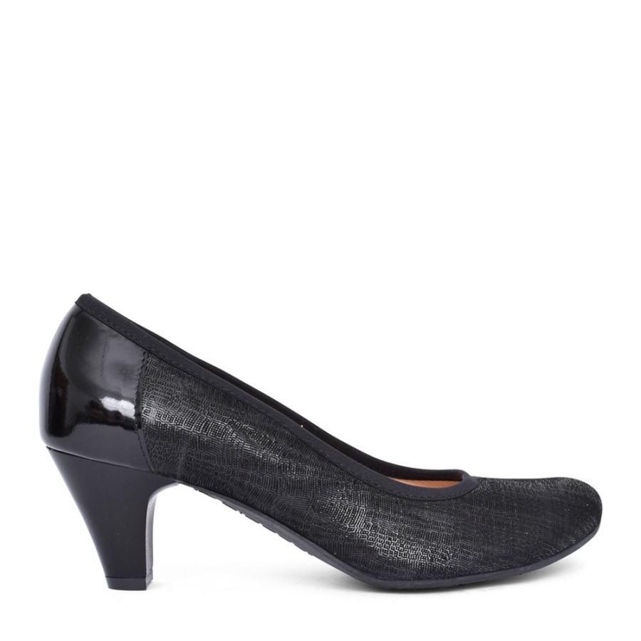 Ladies BIOECO | Ladies 6299 Low Heel Court Shoe In Black