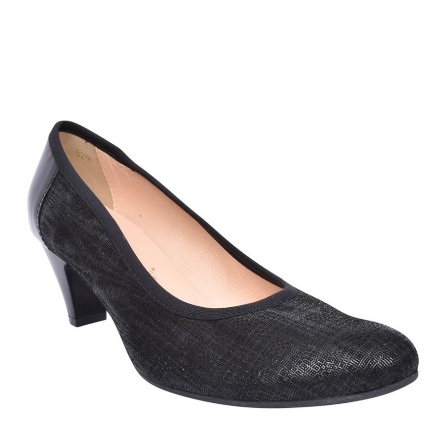 Ladies BIOECO | Ladies 6299 Low Heel Court Shoe In Black