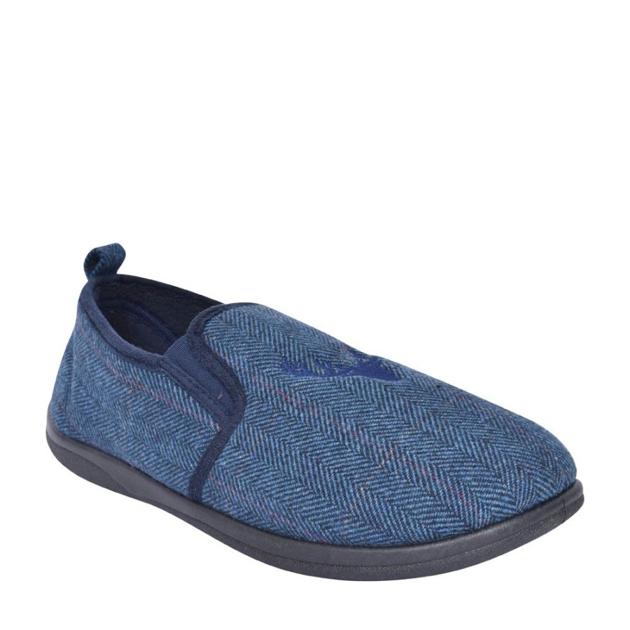 Mens PADDERS | Mens Huntsman Wide Fit Slipperin Navy