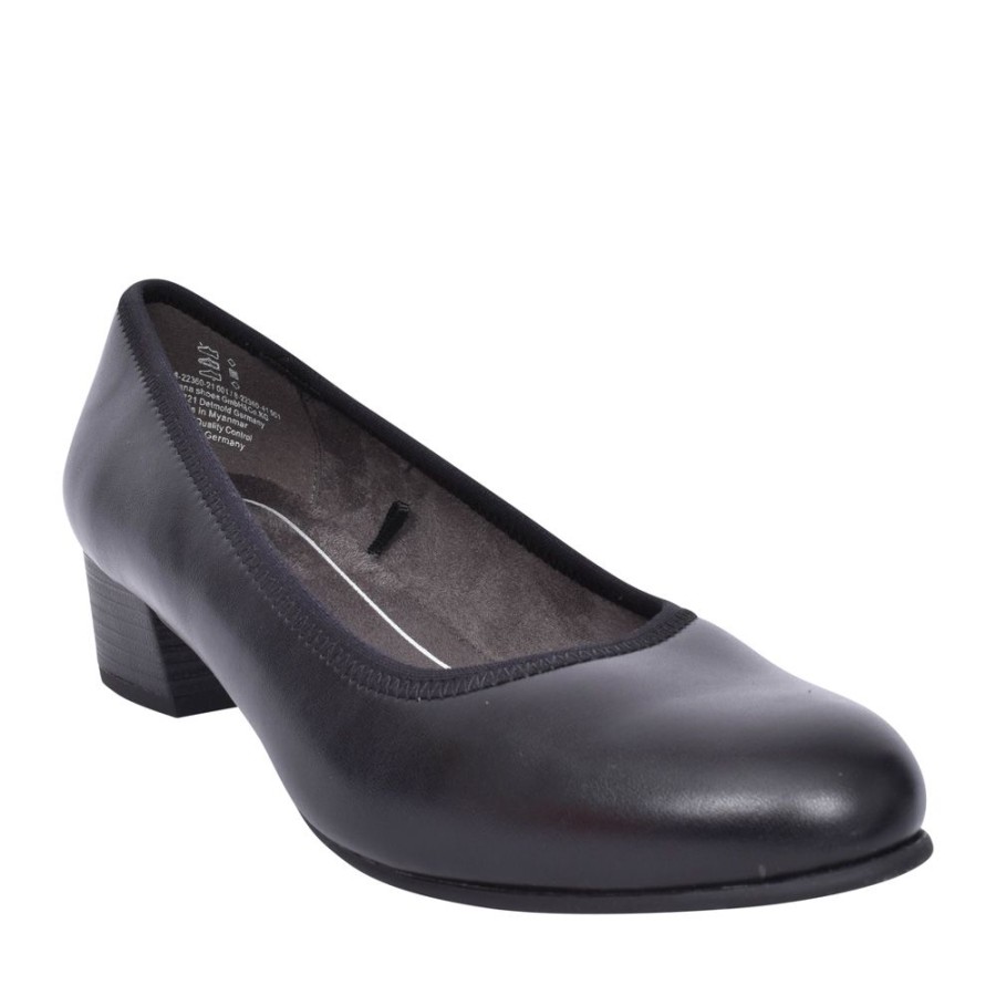 Ladies JANA | Ladies 8-22360 Low Heel Court Shoe In Black