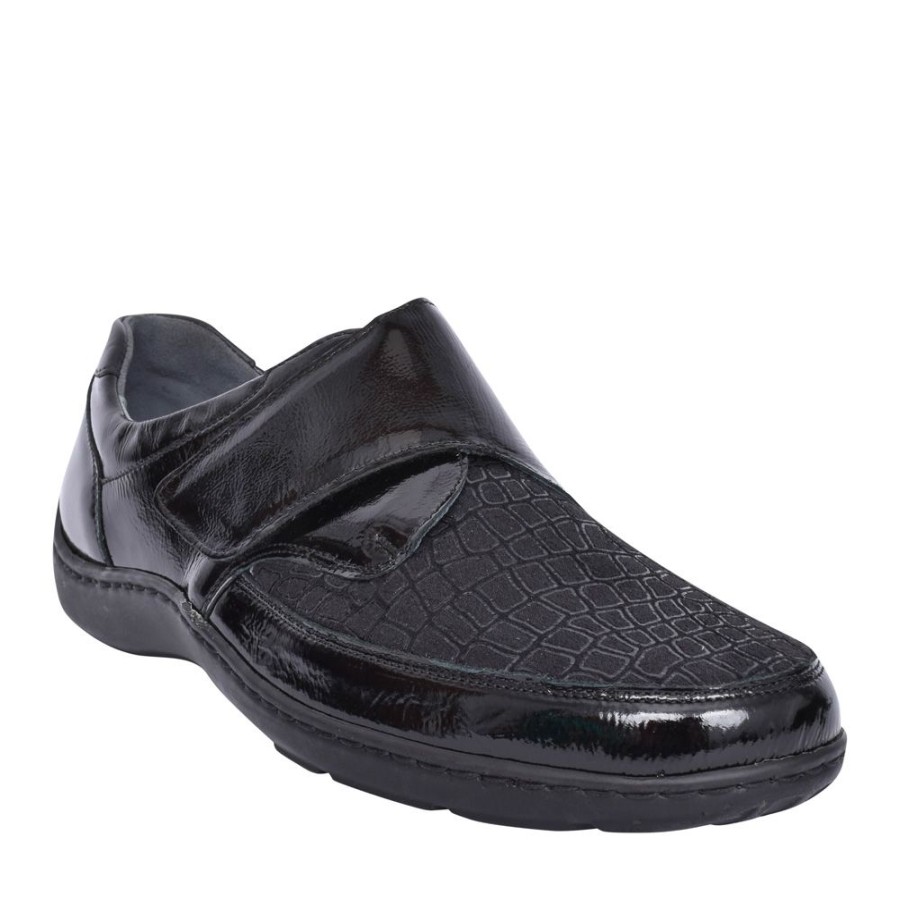 Ladies WALDLAUFER | Ladies Henni 496H31 Velcro Shoe In Black Interest