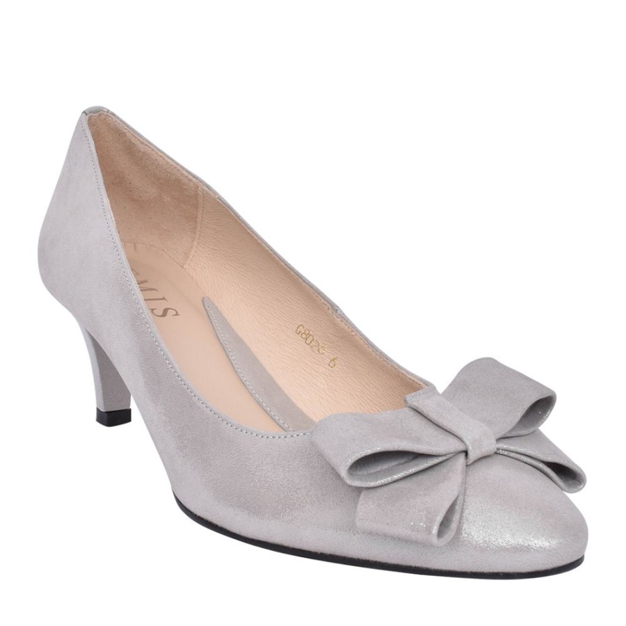 Ladies EMIS | Ladies 8026 Low Heel Court Shoe In Grey