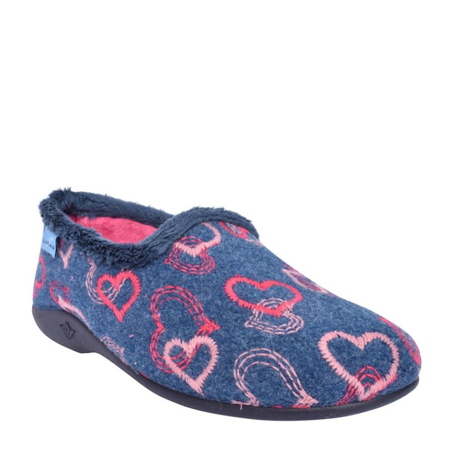 Ladies LUNAR | Ladies Kla147 Jolly Slipper In Navy