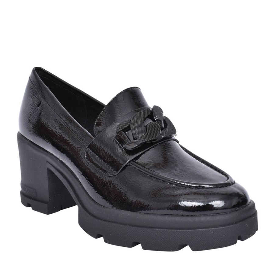 Ladies S.OLIVER | Ladies 5-24401 Platform Slip-On Shoe In Black Patent