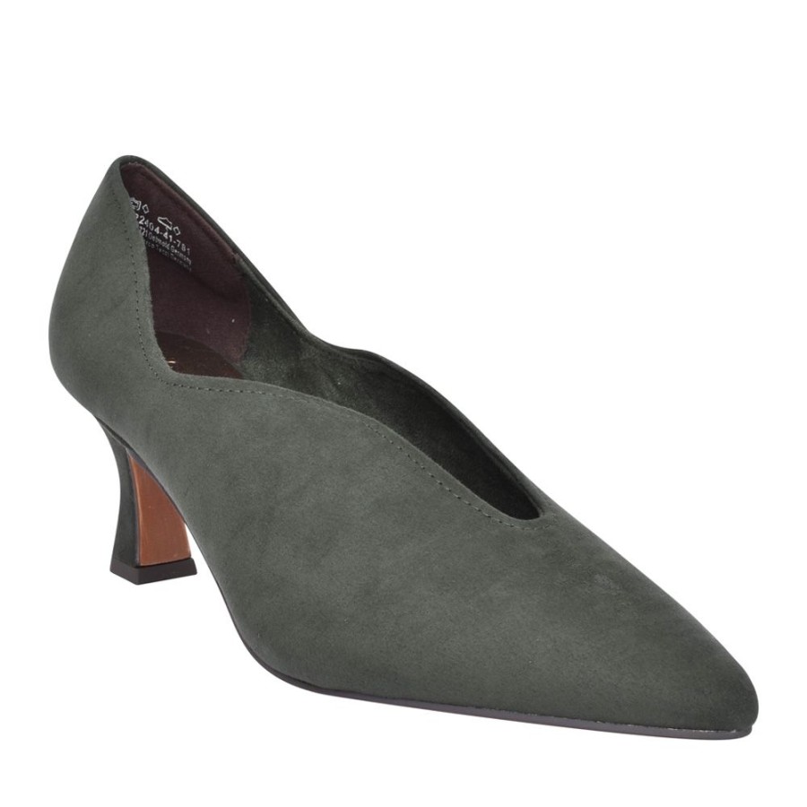 Ladies MARCO TOZZI | Ladies 2-22404 High Heel Court Shoe In Green