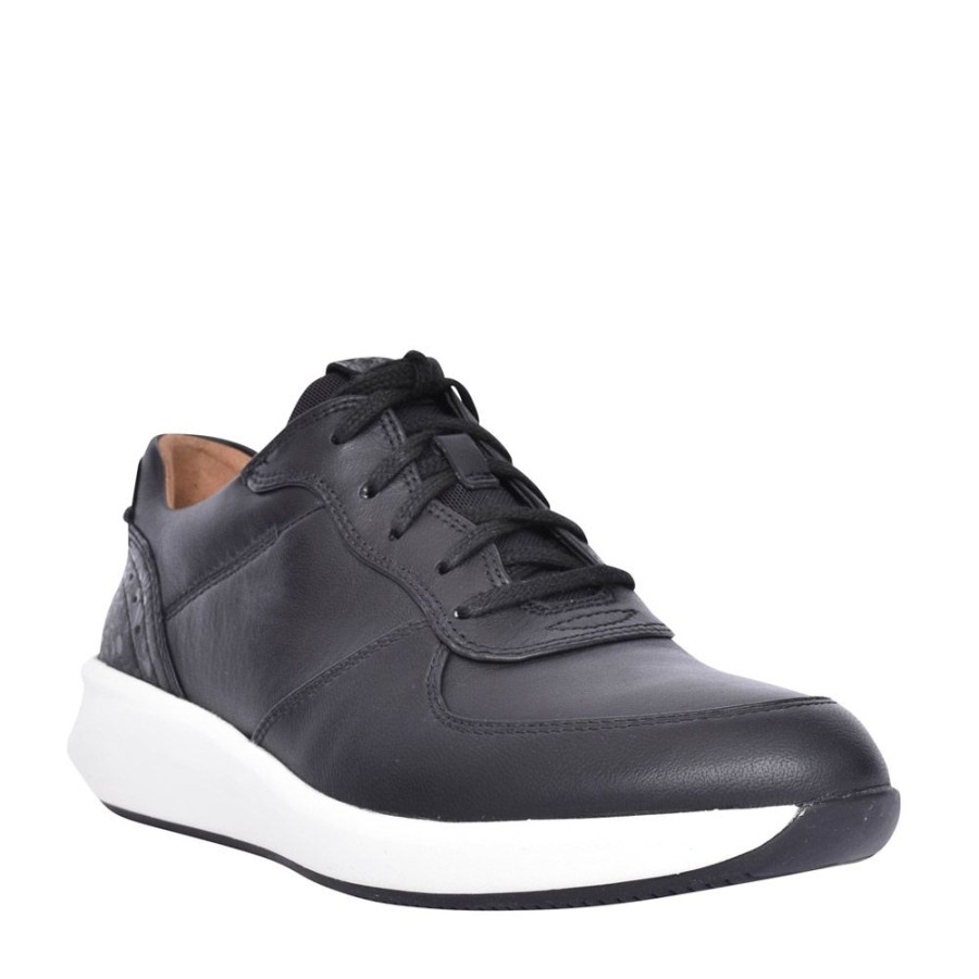 Ladies CLARKS | Ladies Un Rio Sprint Combi D-Fit Laced Trainer In Black Intere