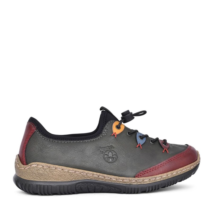 Ladies RIEKER | Ladies N3271 Laced Shoe In Green
