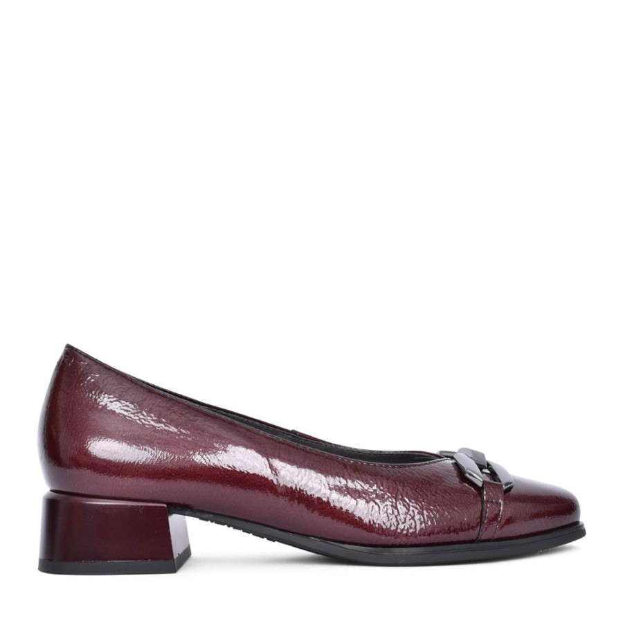 Ladies PITILLOS | Ladies 5422 Low Heel Court Shoe In Burgandy