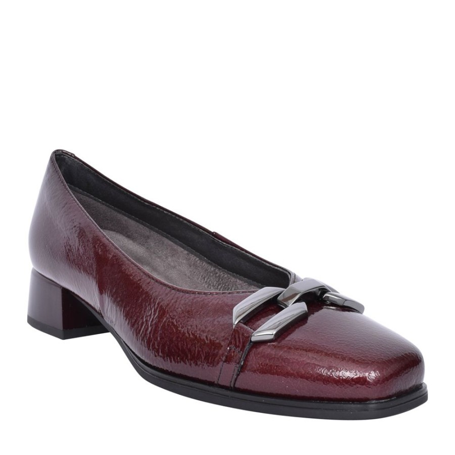 Ladies PITILLOS | Ladies 5422 Low Heel Court Shoe In Burgandy