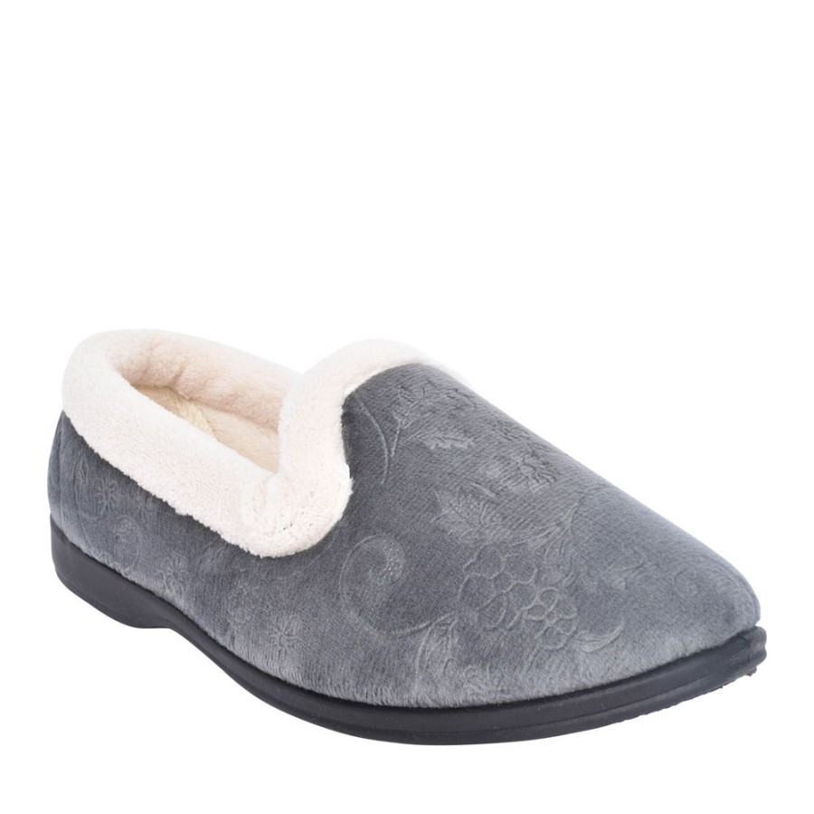 Ladies JO & JOE | Ladies Pashmina Full Slipper In Grey