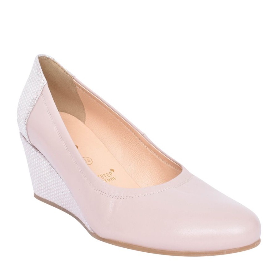 Ladies BIOECO | Ladies 5899 Wedge Court Shoe In Beige
