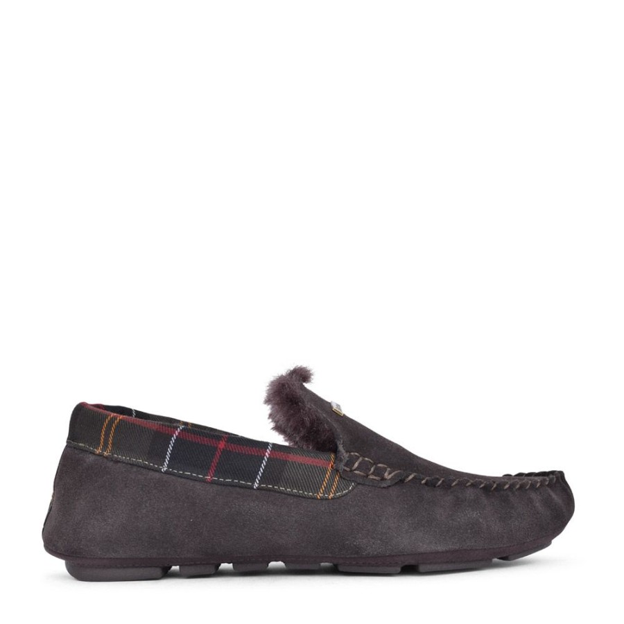 Mens BARBOUR | Men'S Monty Suede Moccasin Slipper In Brown