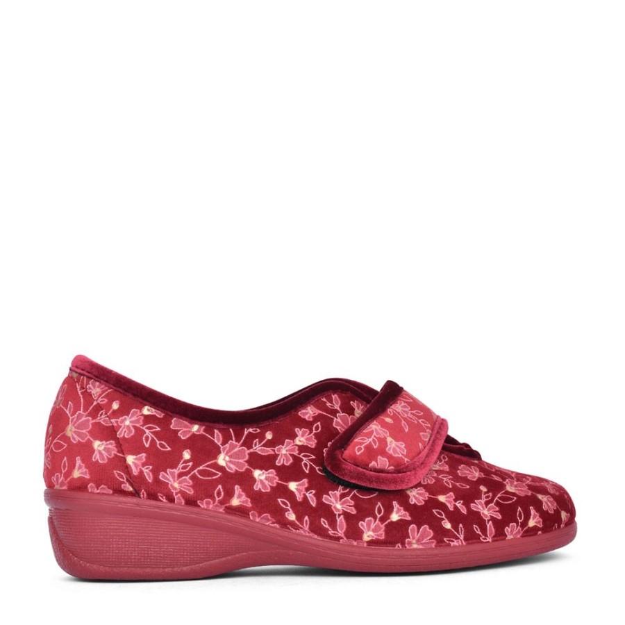 Ladies LOTUS | Ladies Wilma Wedge Slipper In Burgandy