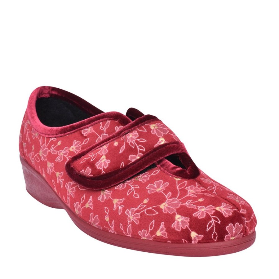 Ladies LOTUS | Ladies Wilma Wedge Slipper In Burgandy