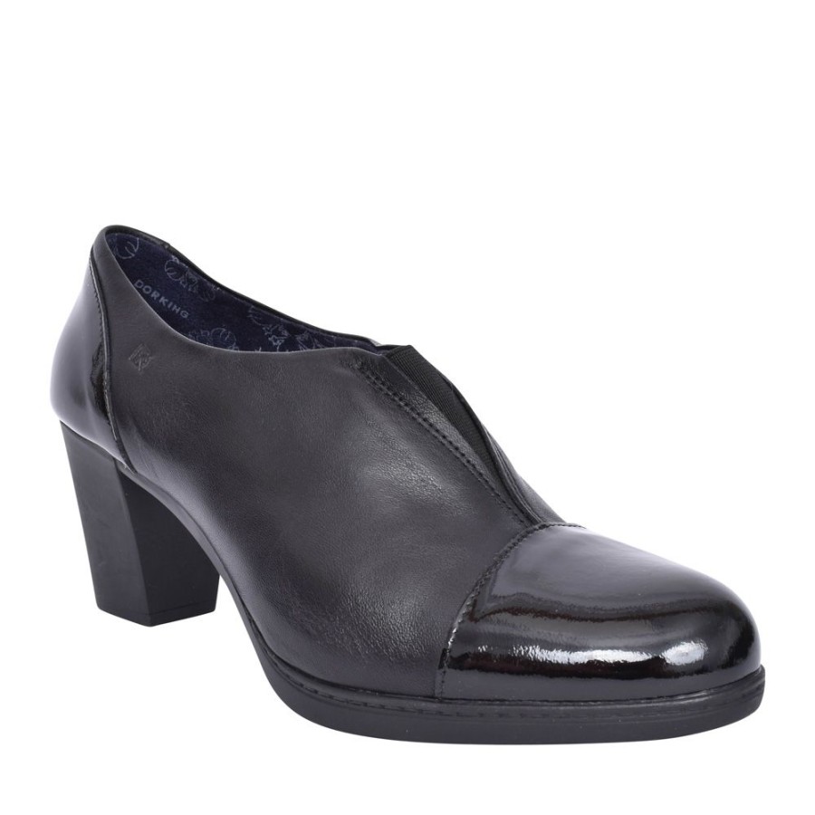 Ladies DORKING BY FLUCHOS | Ladies Evelyn D9112 Medium Heeled Shoe In Black