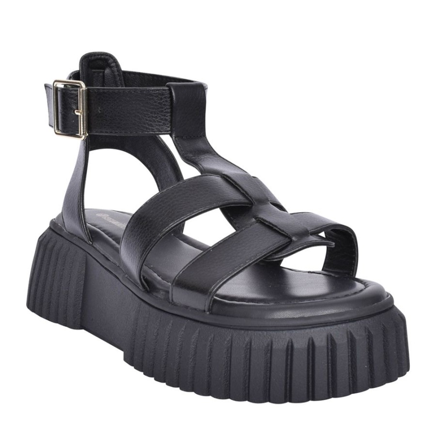 Ladies SPROX | Ladies 585840 Wedge Sandal In Black