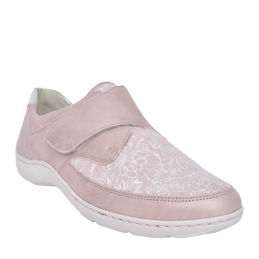 Ladies WALDLAUFER | Ladies 496H31 Apricot Henni H-Fit Velcro Shoe In Apricot