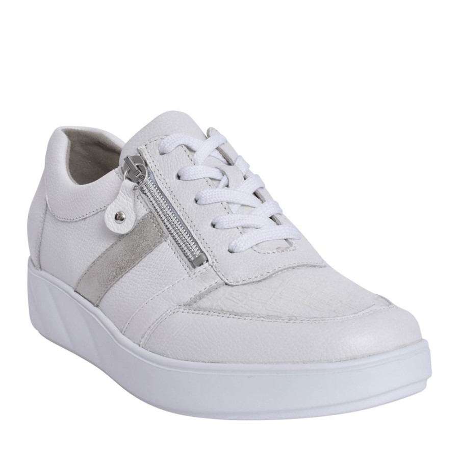 Ladies WALDLAUFER | Ladies 622K01 K-Lili Laced Trainer In White