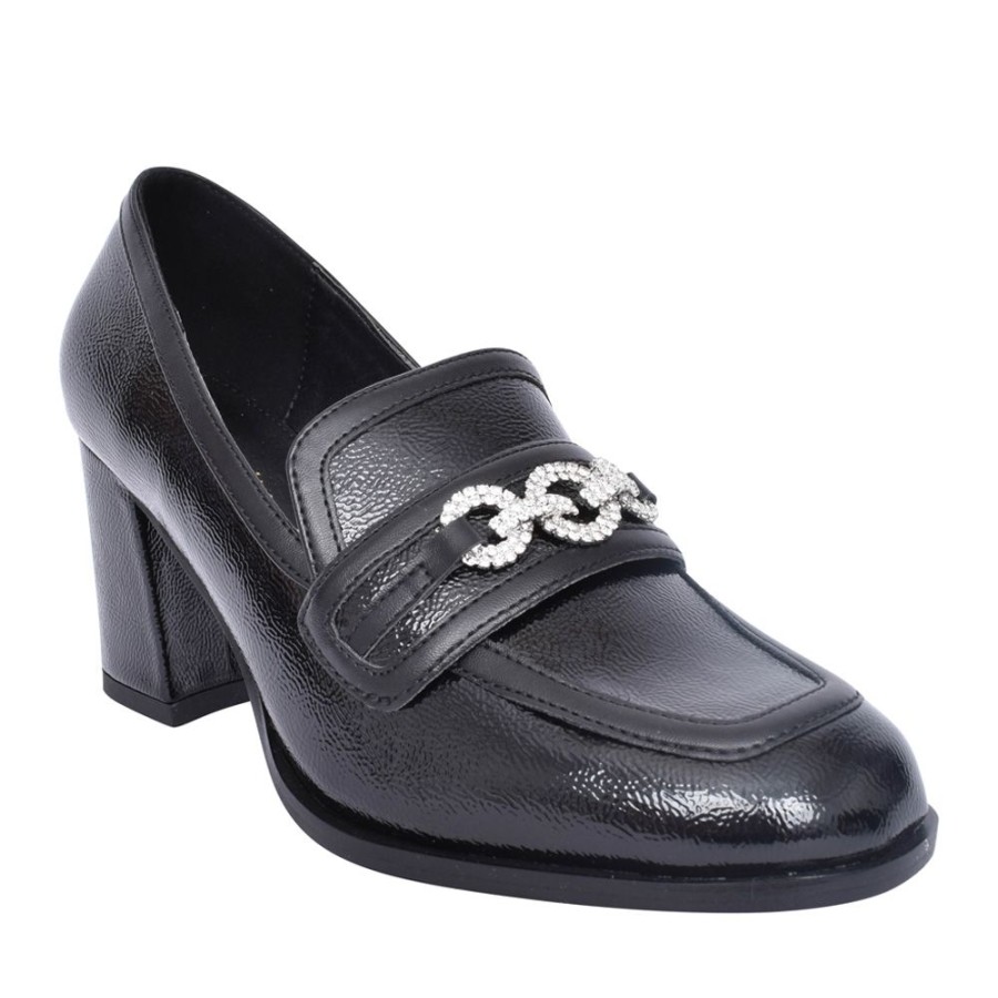 Ladies DANCING MATILDA | Ladies Trapeze 006 Block Heel Shoe In Black