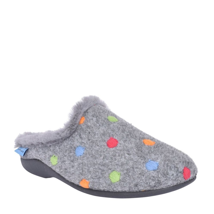 Ladies LUNAR | Ladies Bernice Kln171 Mule Slipper In Grey