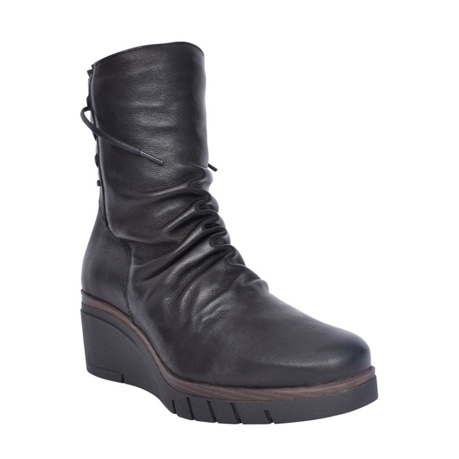 Ladies PAULA URBAN | Ladies 10-1137 Wedge Heel Ankle Boot In Black
