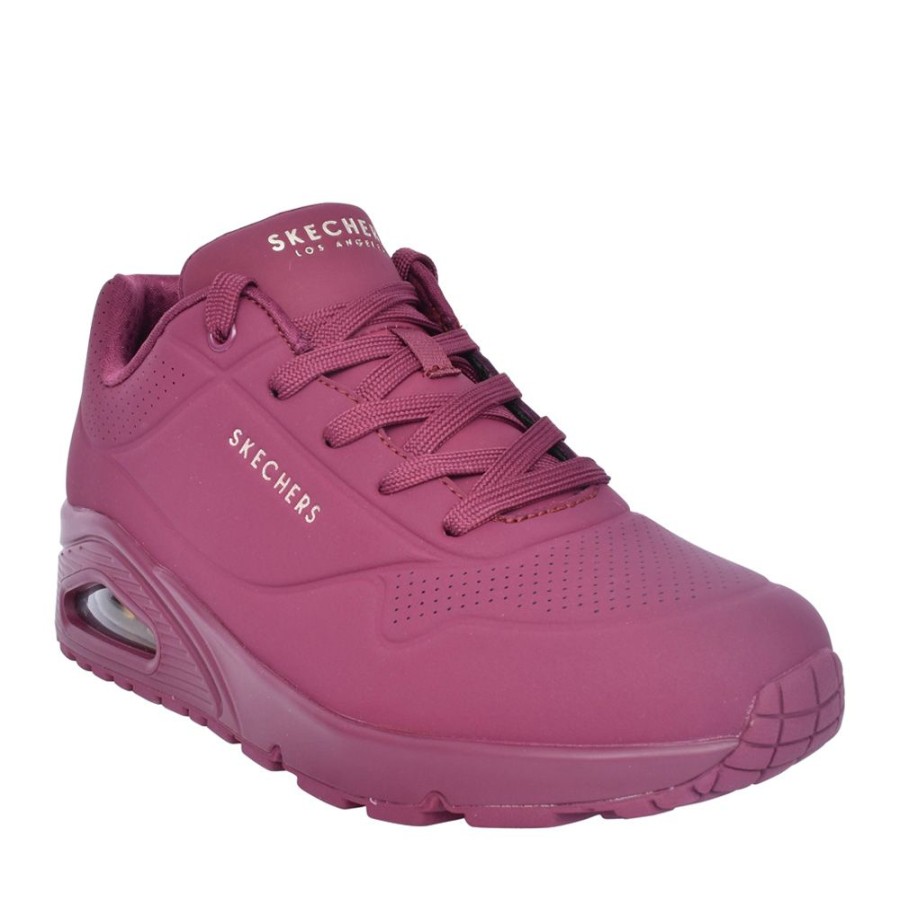 Ladies SKECHERS | Ladies 73690 Uno Stand On Air Laced Trainer In Plum