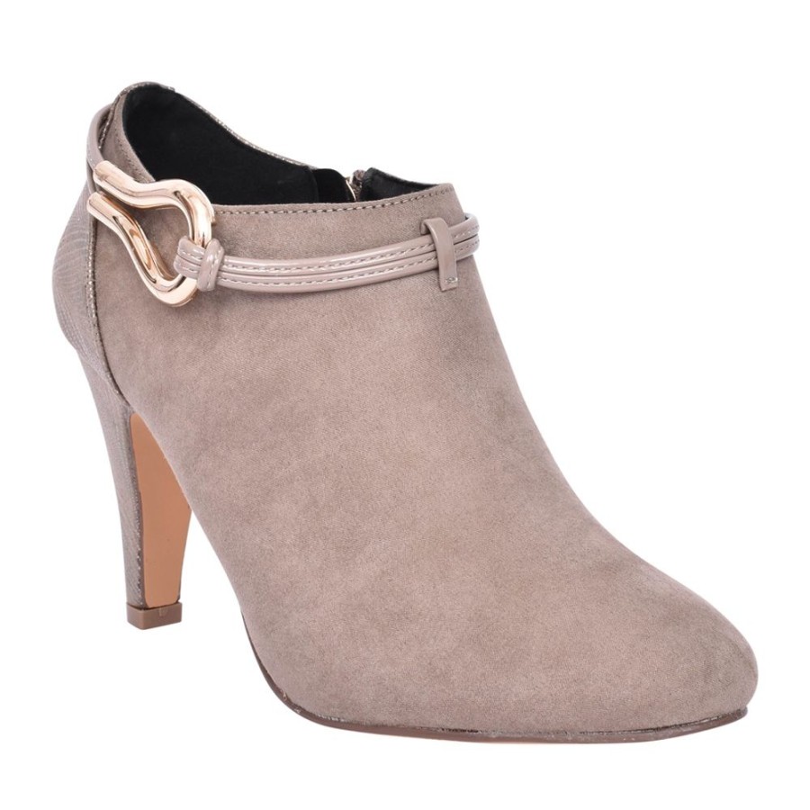 Ladies LOTUS | Ladies Gloria Uls440 Medium Heel Shoe Boot In Taupe
