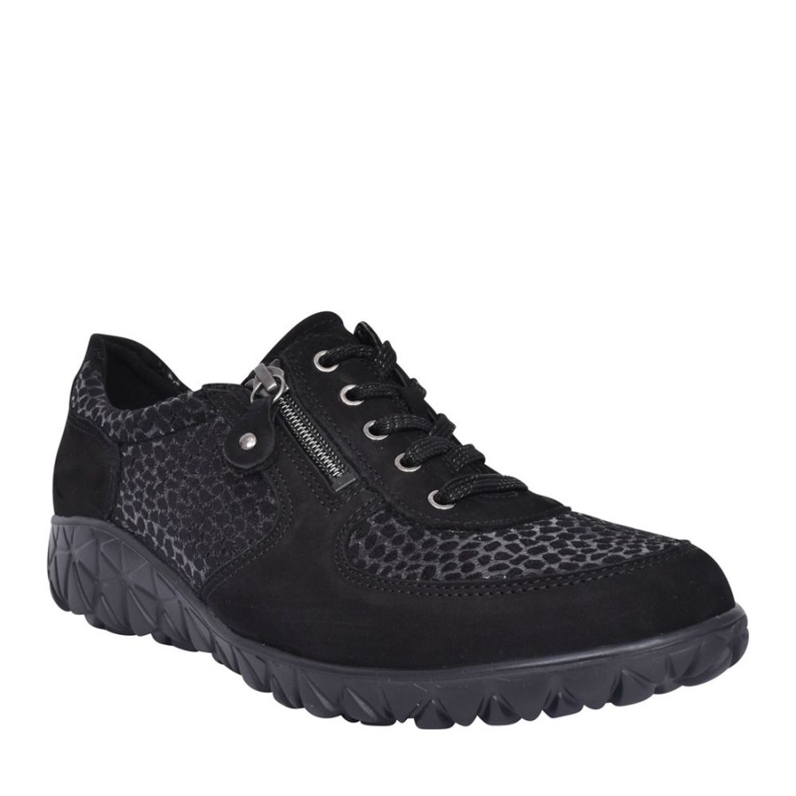 Ladies WALDLAUFER | Ladies H89001 Havy Laced Trainer In Black