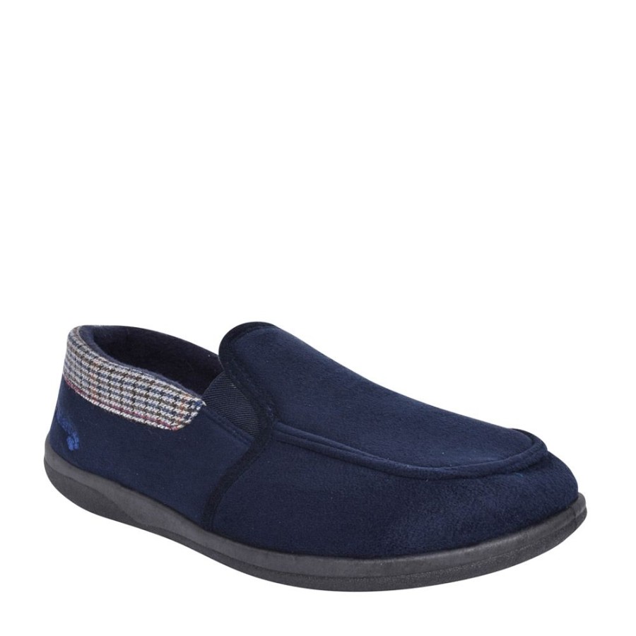 Mens PADDERS | Mens Stan Memory Foam Slipper In Navy