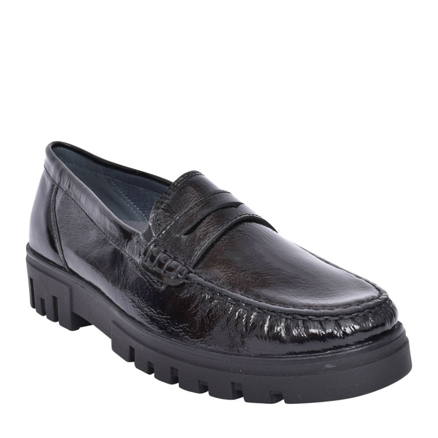 Ladies WALDLAUFER | Blk Pat Serena Slip-On Shoe In Black Patent