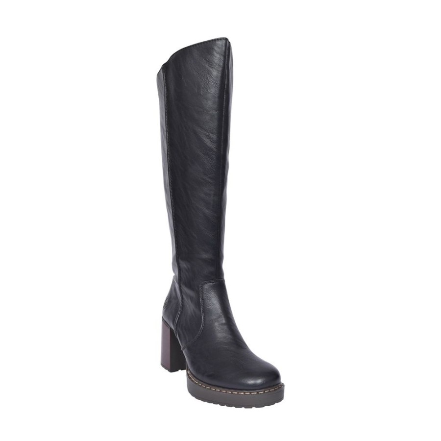 Ladies RIEKER | Ladies Y4190 Long Leg Boot In Black