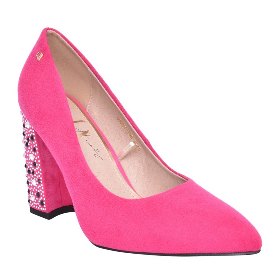 Ladies UNA HEALY | Ladies Country On Block Heel Shoe In Hot Pink
