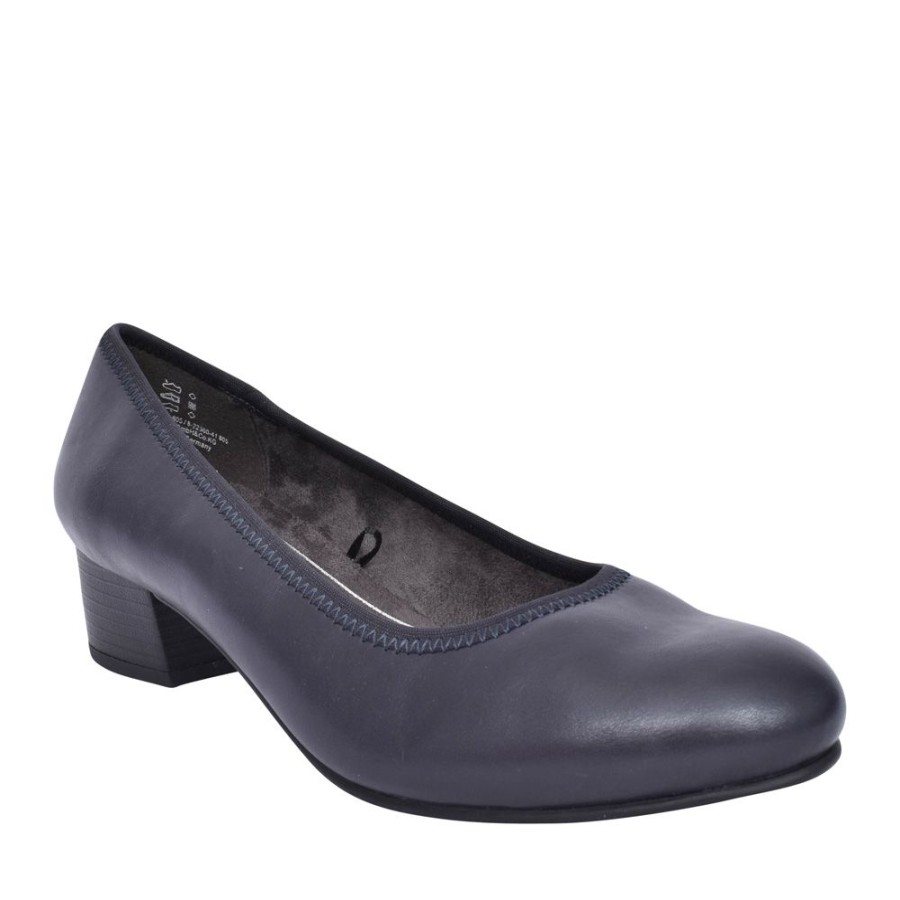 Ladies JANA | Ladies 8-22360 Low Heel Court Shoe In Navy