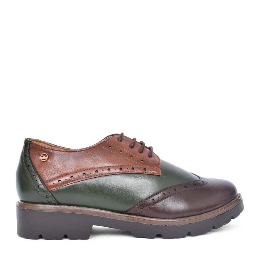 Ladies ZANNI & CO | Ladies Isfaro Laced Brogue In Green
