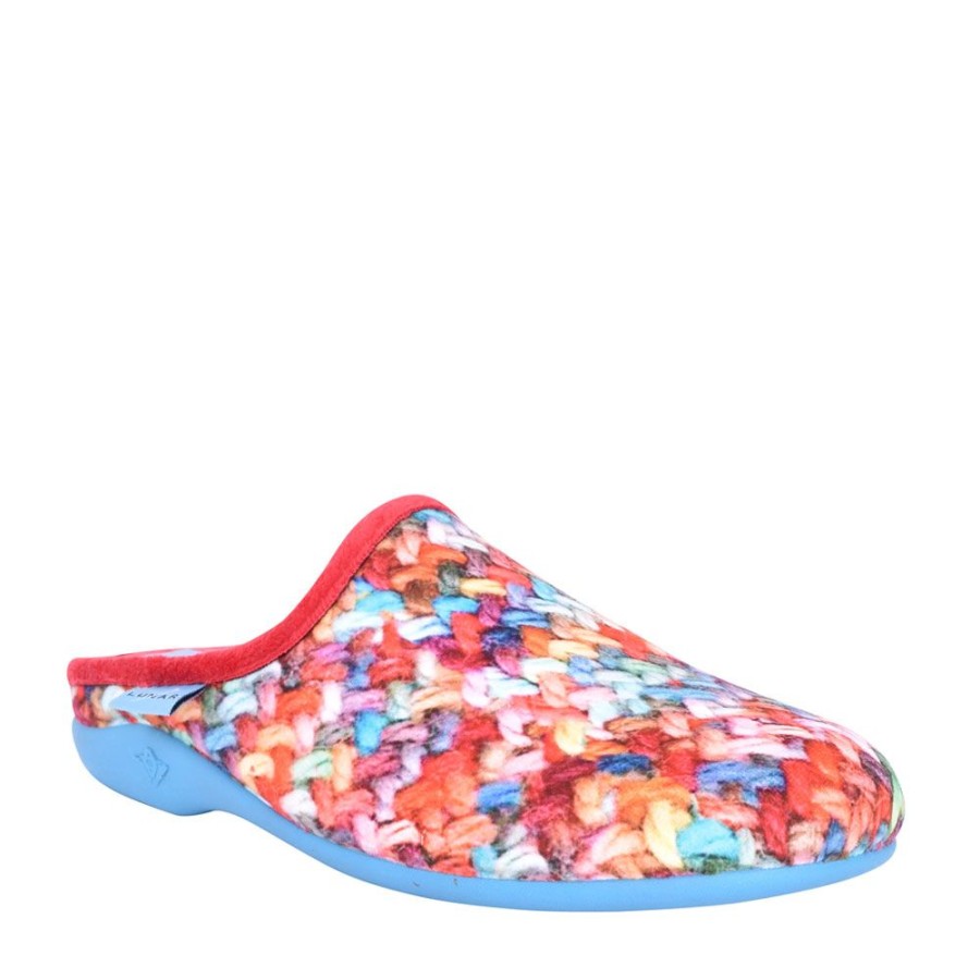 Ladies LUNAR | Ladies Jasmine Kla129 Mule Slipper In Red