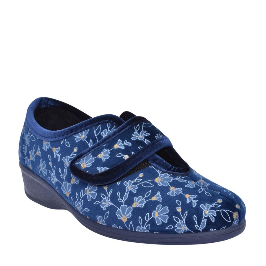 Ladies LOTUS | Ladies Wilma Wedge Slipper In Blue