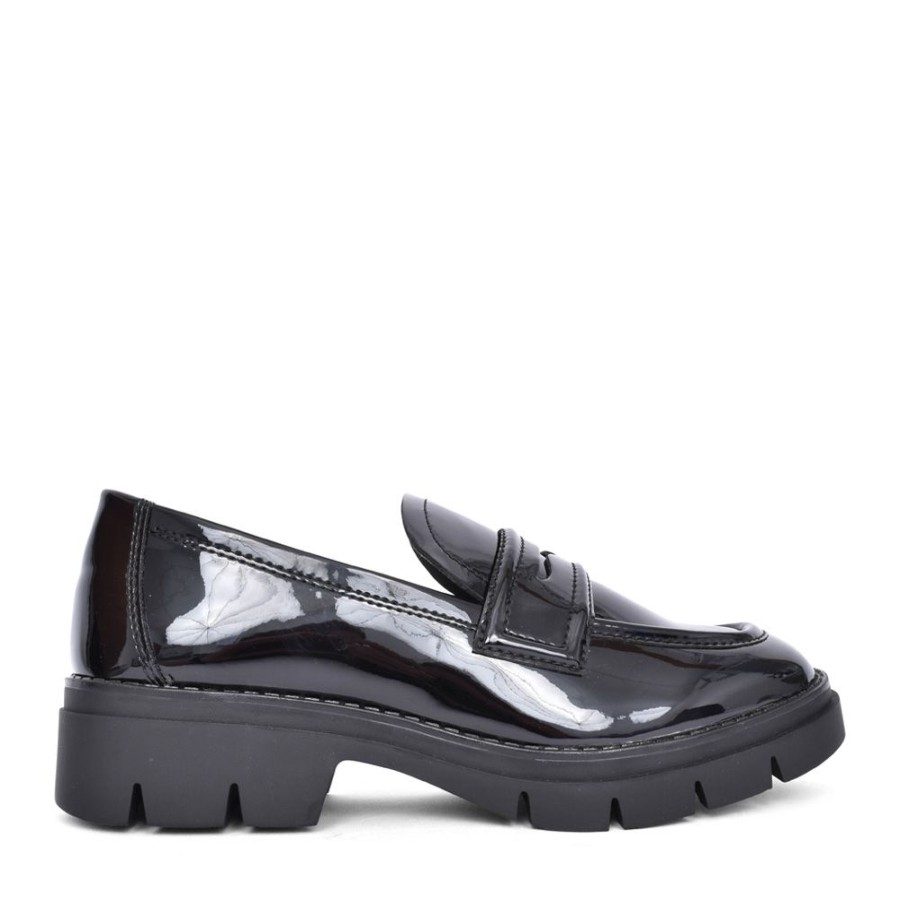 Ladies TAMARIS | Ladies 1-24313 Slip On Shoe In Black Patent
