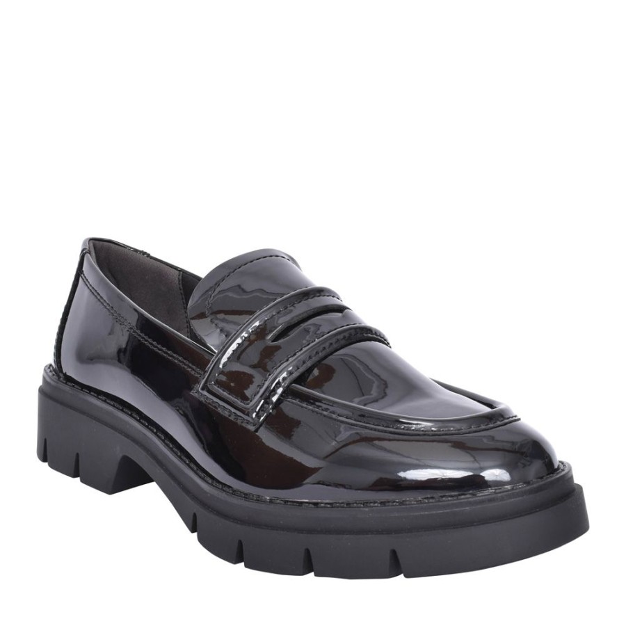 Ladies TAMARIS | Ladies 1-24313 Slip On Shoe In Black Patent