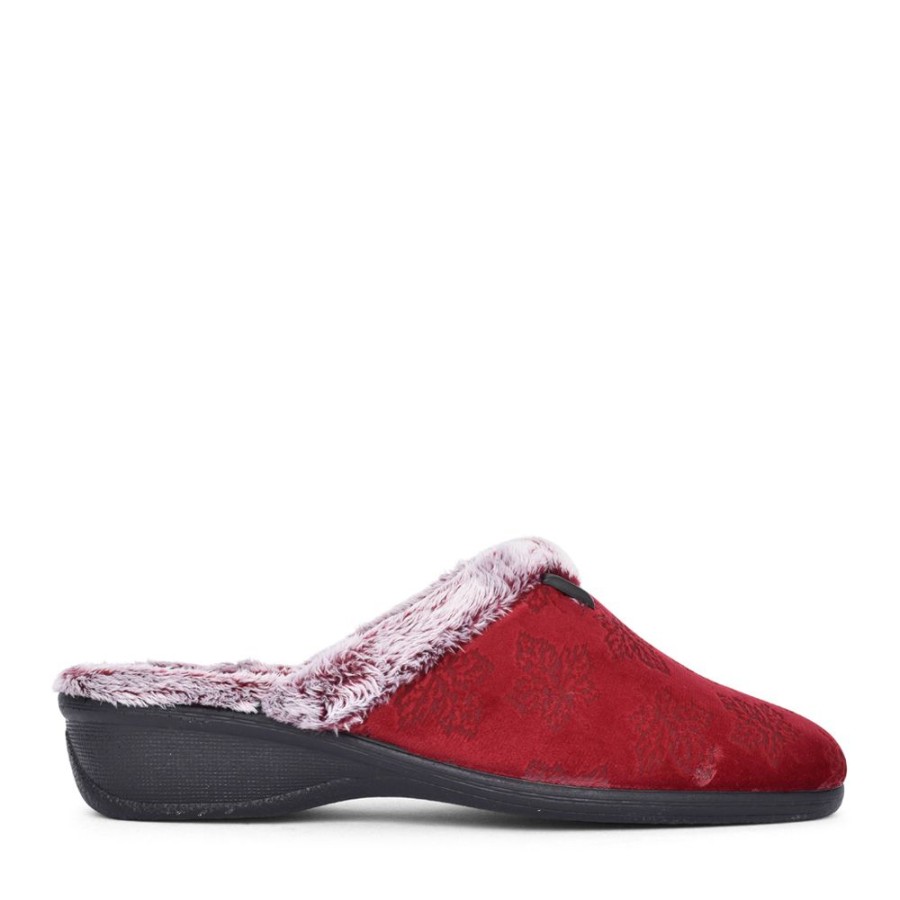 Ladies LOTUS | Wedge Mule Slipper In Red
