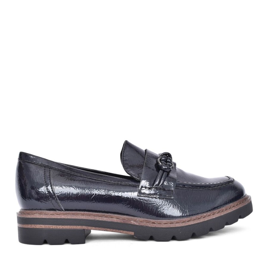Ladies MARCO TOZZI | Ladies 2-24704 Loafer In Navy Patent