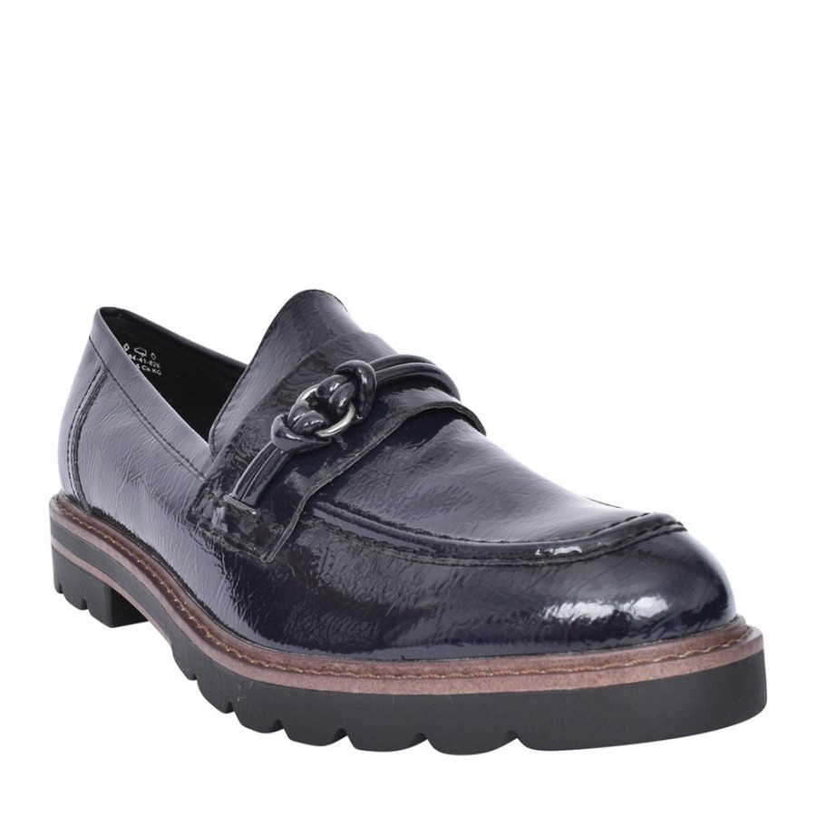 Ladies MARCO TOZZI | Ladies 2-24704 Loafer In Navy Patent