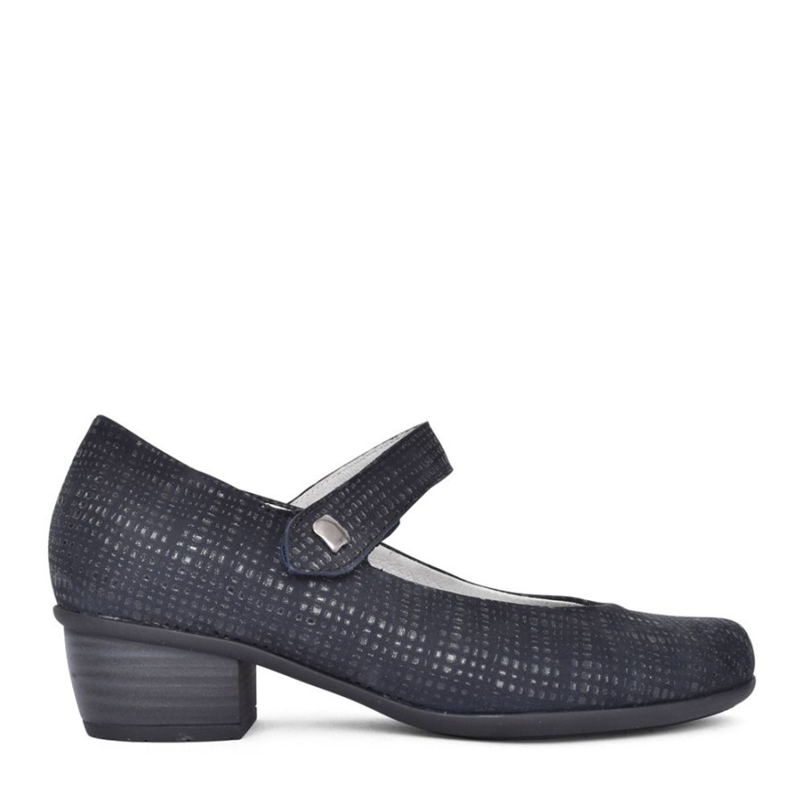Ladies WALDLAUFER | Ladies Haifi 967303 Velcro Shoe In Navy